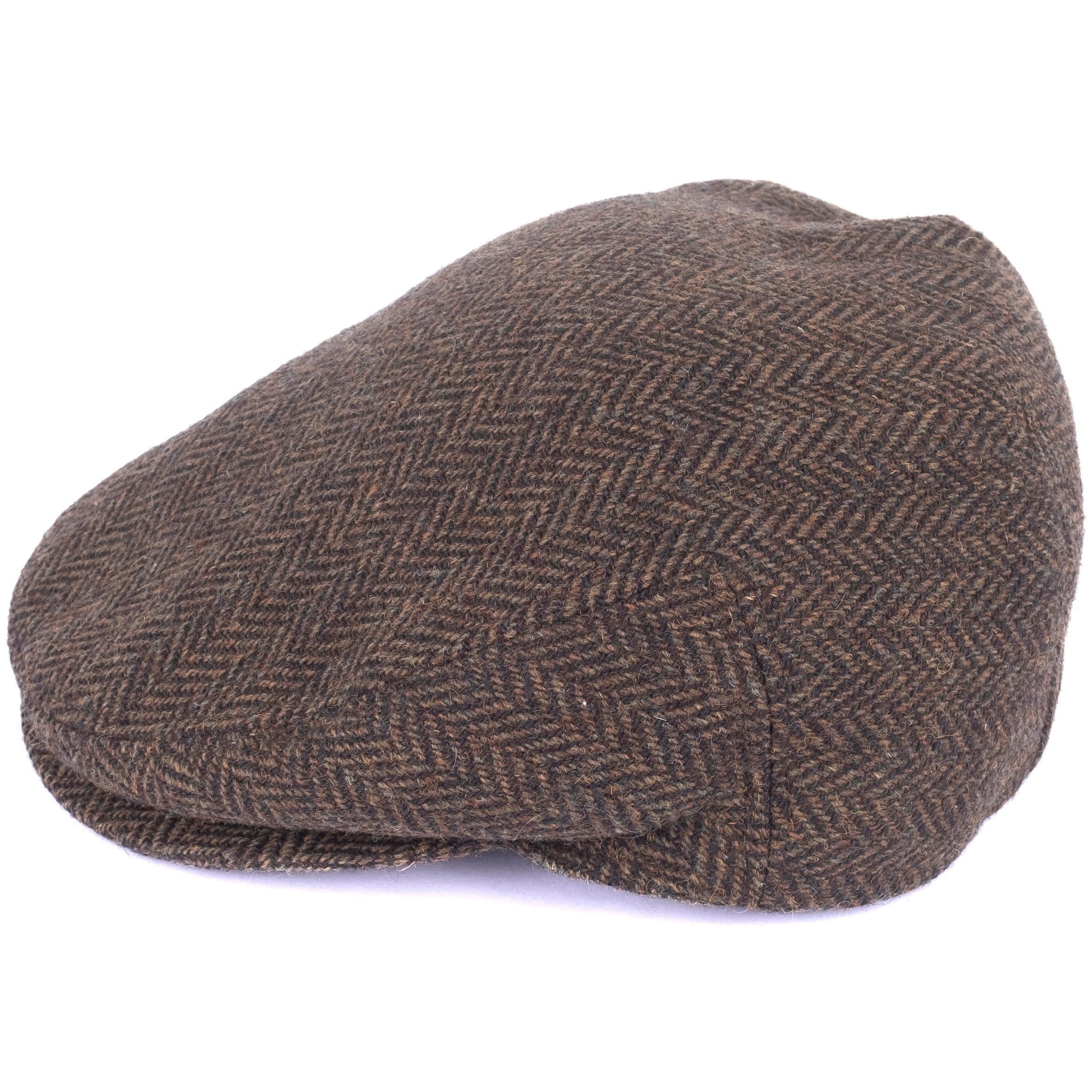 Green Herringbone Flat Cap