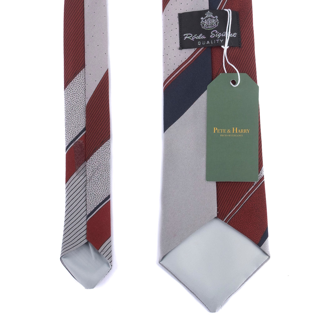 Grey and Red Tie