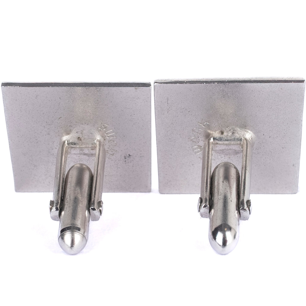 Silver Coloured Leaf Engraved Cufflinks