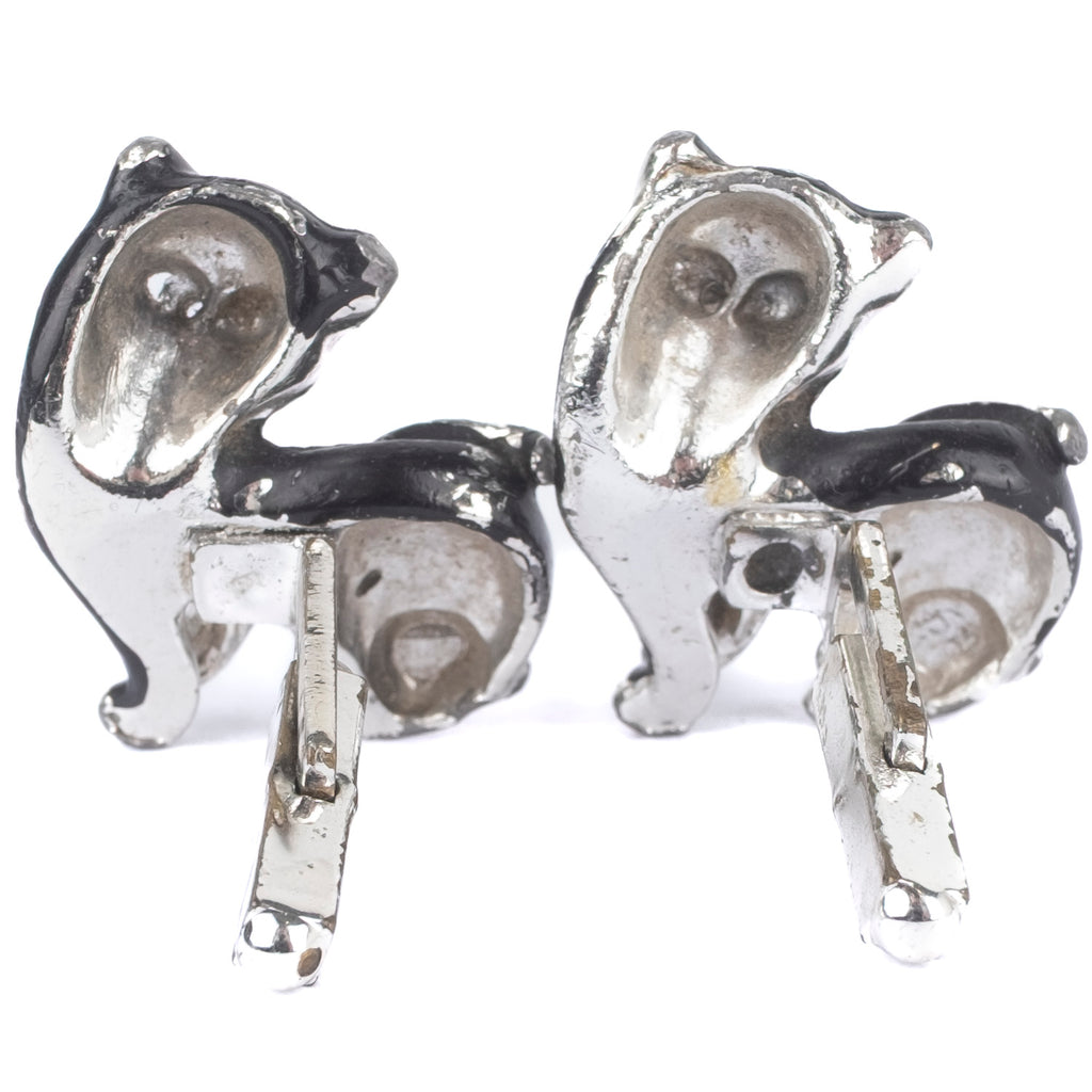 Silver Coloured Cat Cufflinks