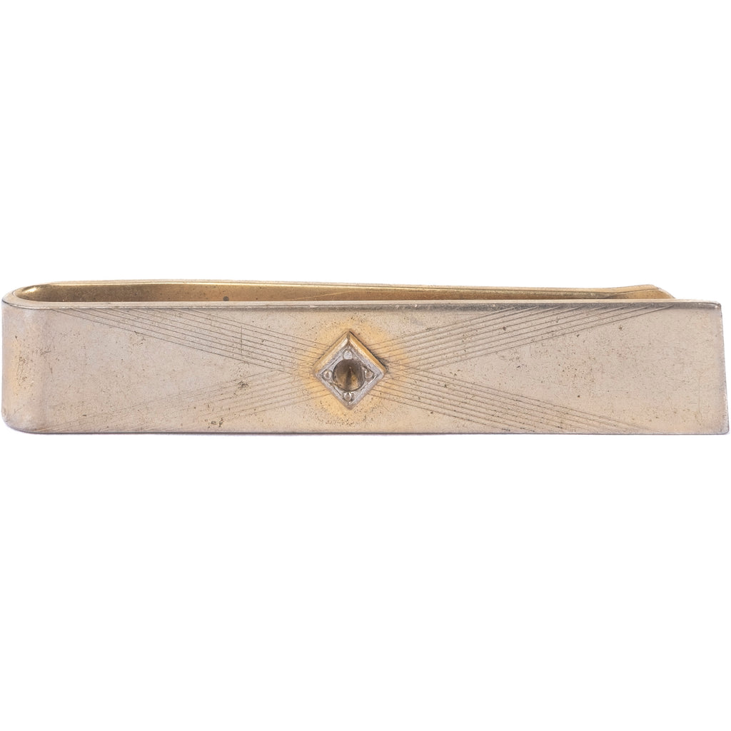 Gold Coloured Engraved Tie Clip
