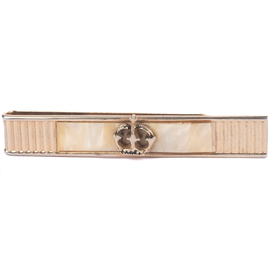 Gold Coloured Tie Clip with Crown