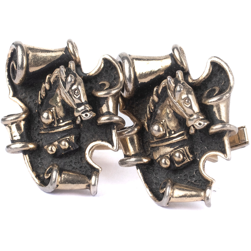 Black and Silver Goloured Equestrian Cufflinks
