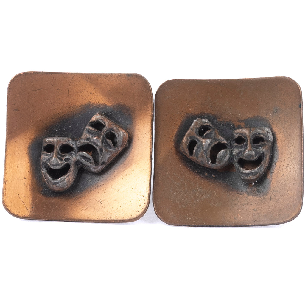 Bronze Coloured Theatre Masks Cufflinks