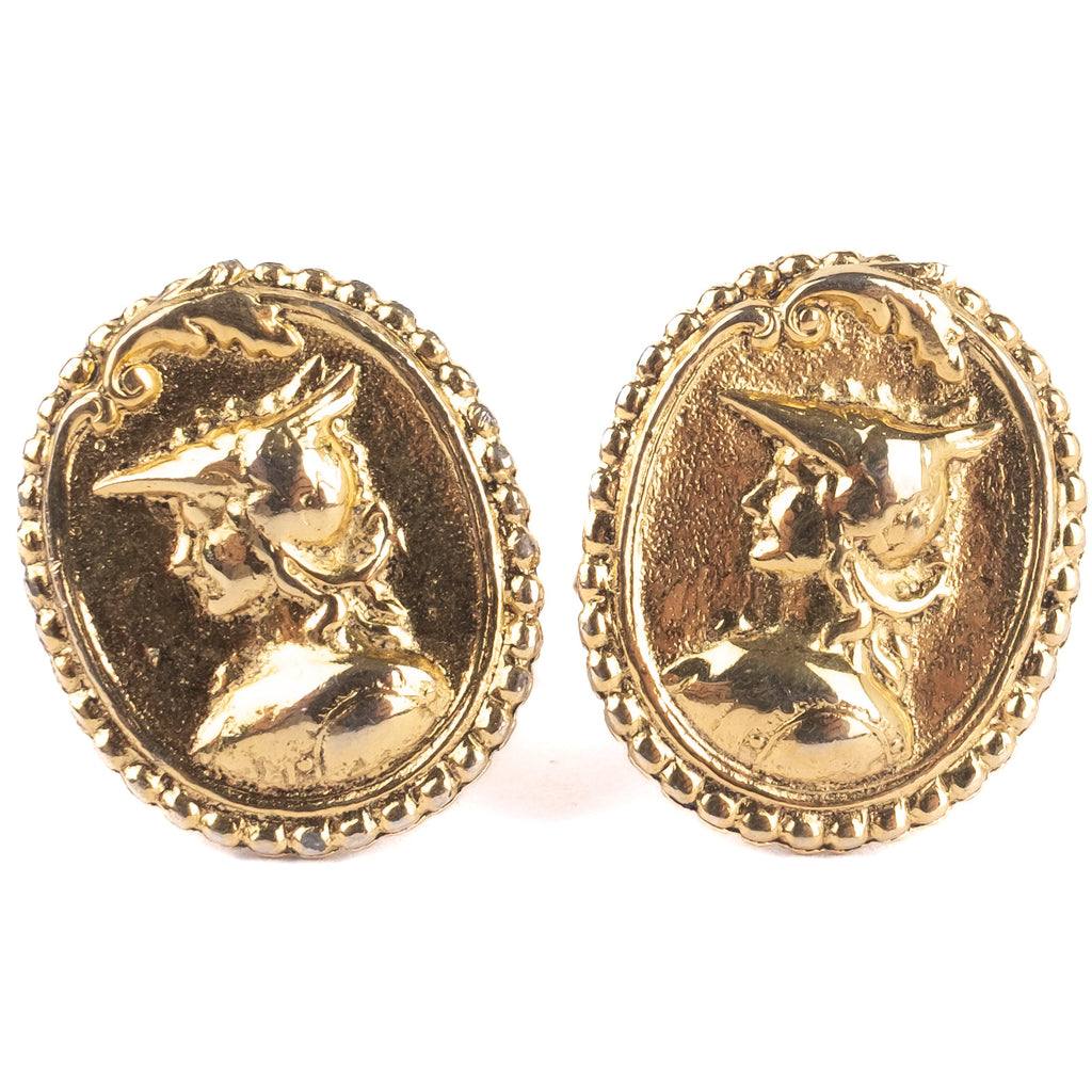 Gold Coloured Portrait Cufflinks
