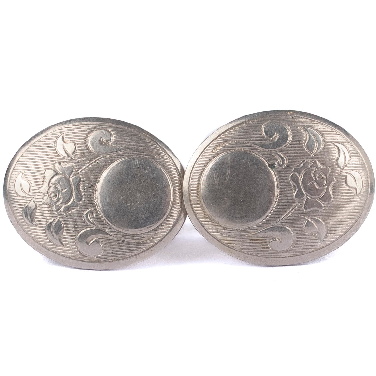Silver Coloured Engraved Cufflinks
