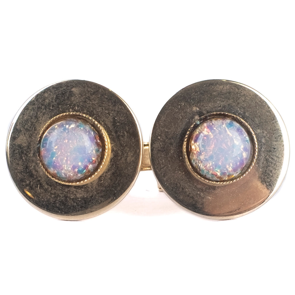 Gold Coloured Cufflinks with Stones