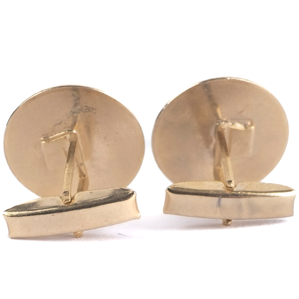 Gold Coloured Cufflinks with Stones