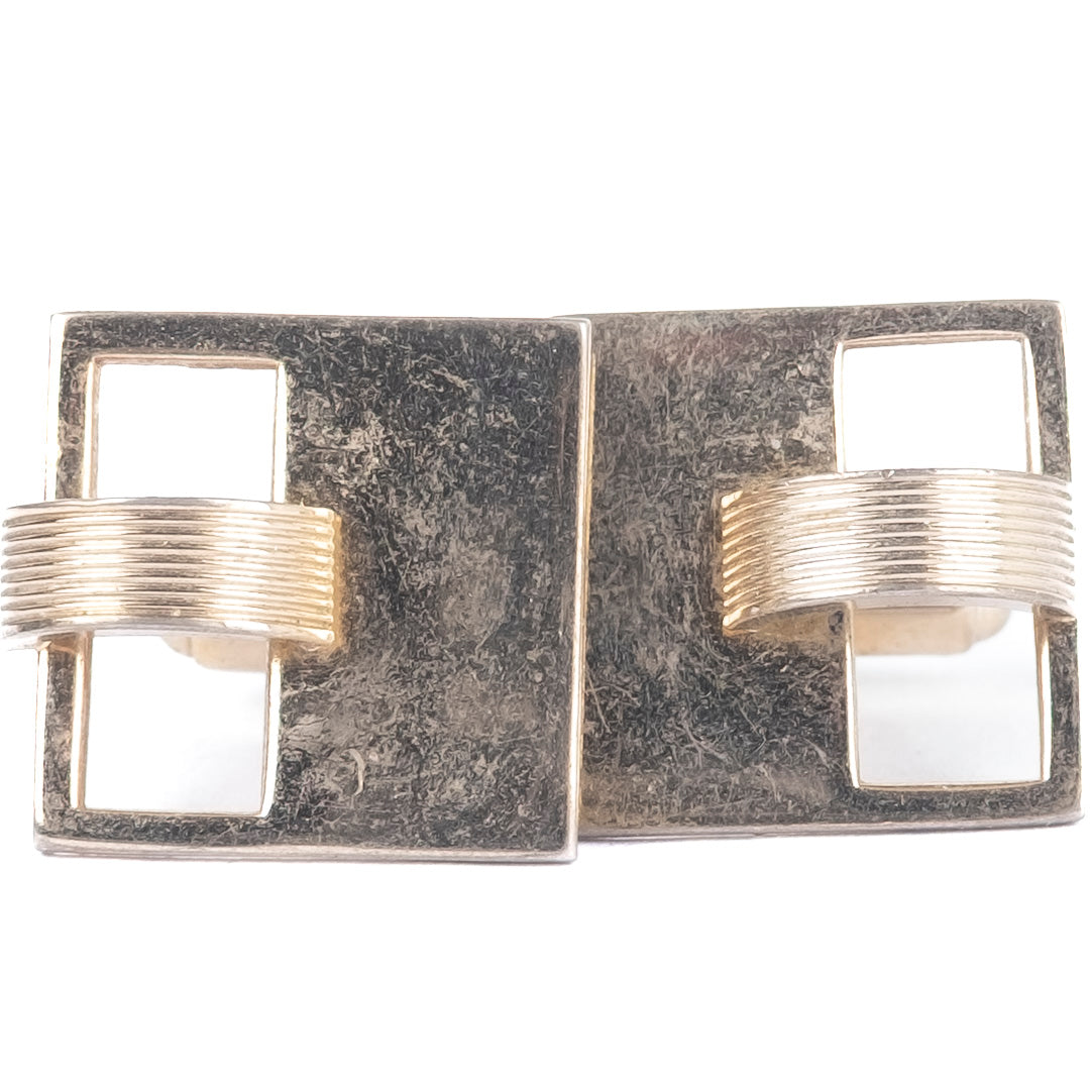 Silver Coloured Square Cufflinks