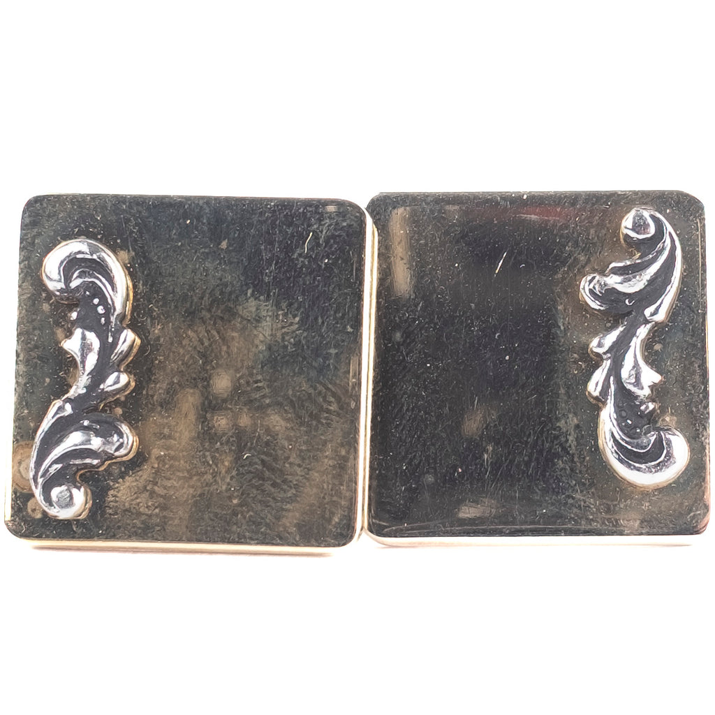 Gold Coloured Cufflinks with Leaves