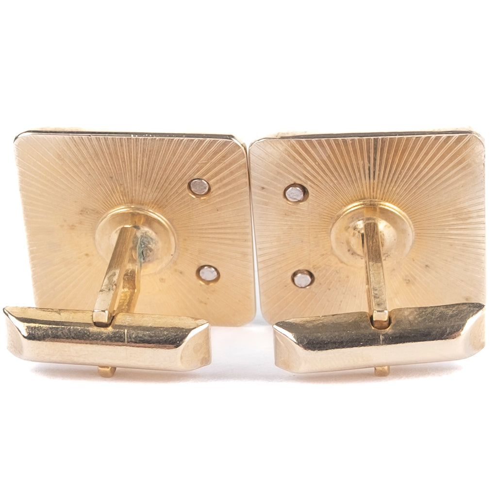 Gold Coloured Cufflinks with Leaves