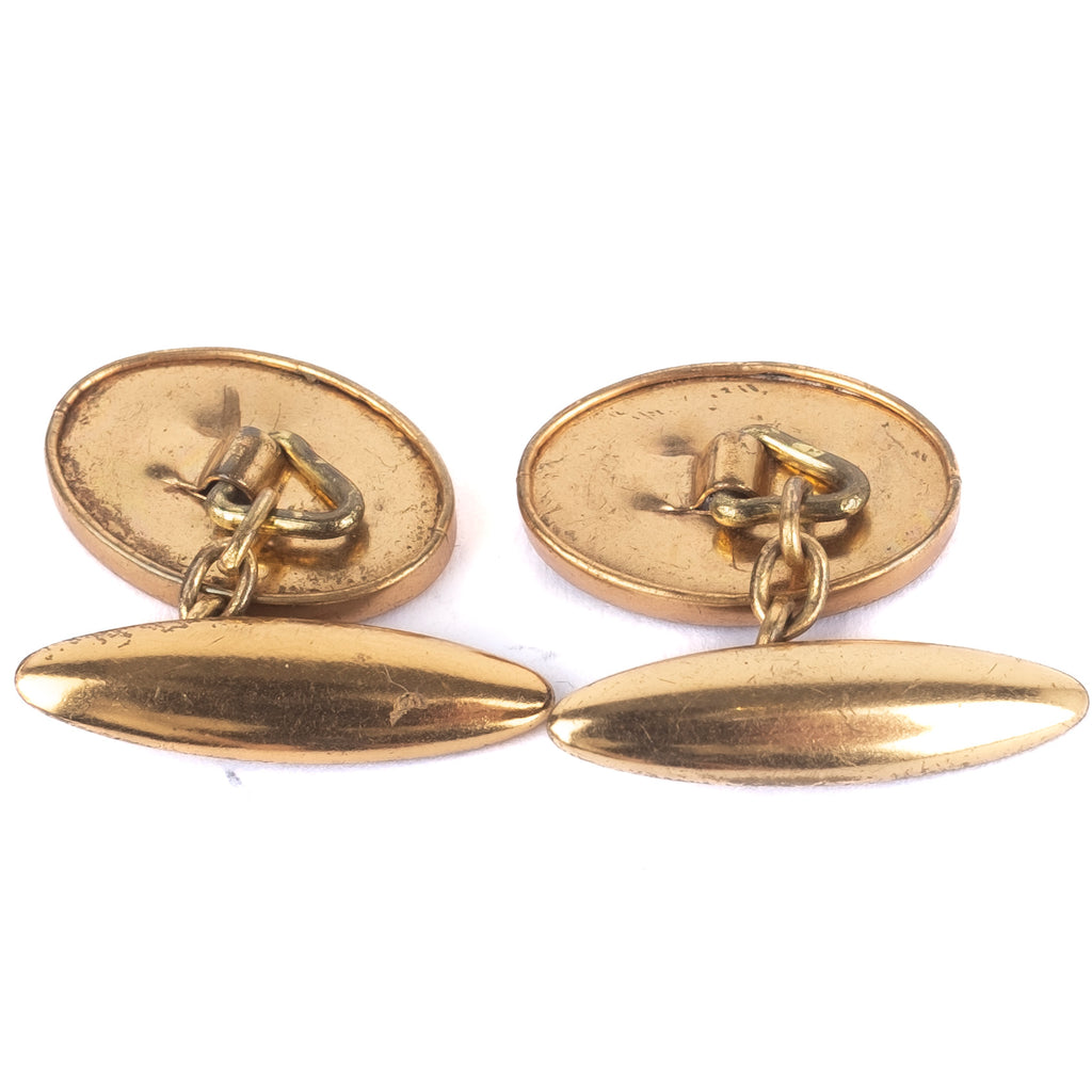 Gold Coloured Cufflinks with Yellow Stone