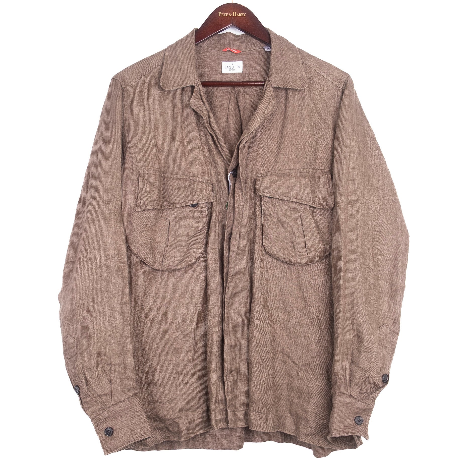 Brown Linen Shirt Jacket