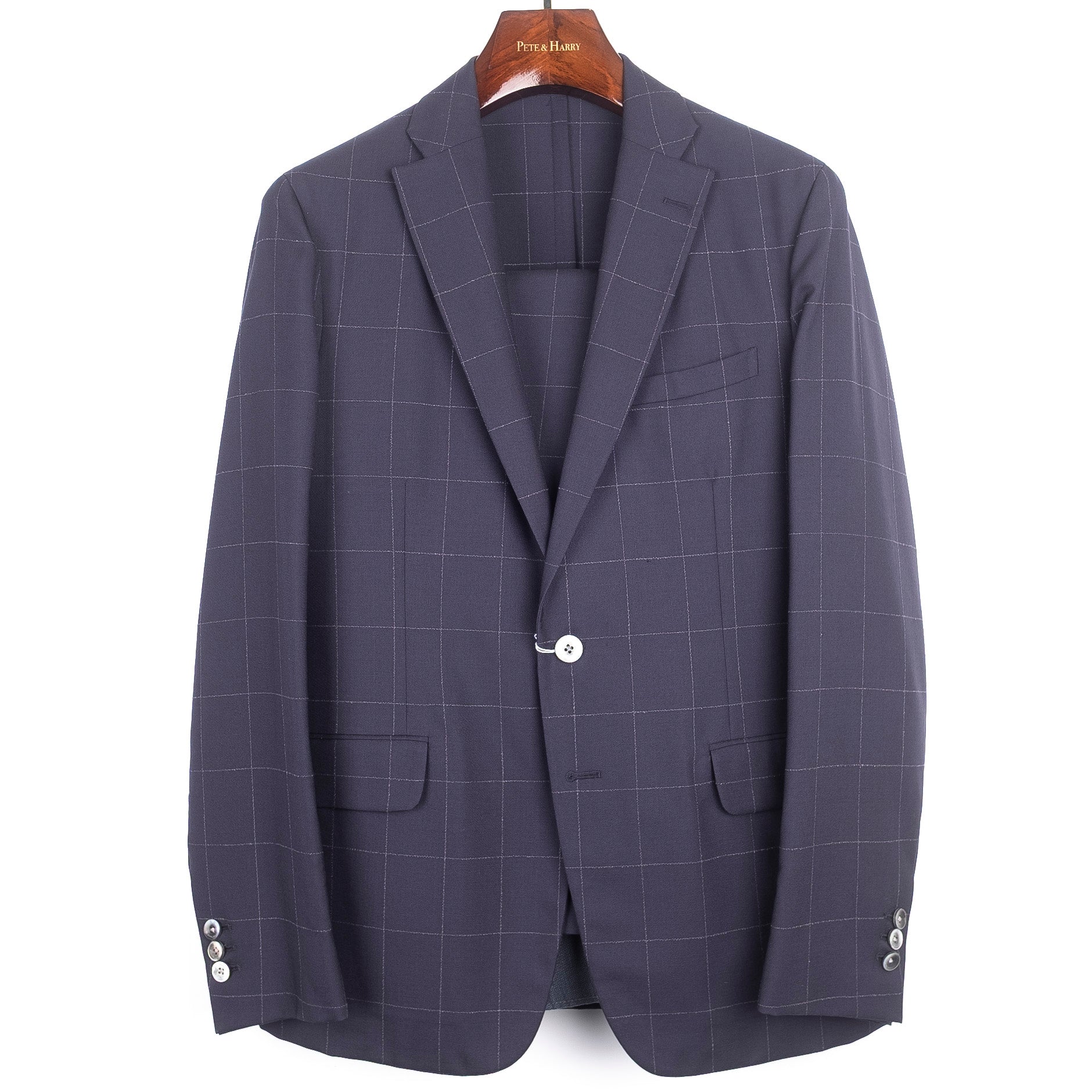 Navy Windowpane Suit