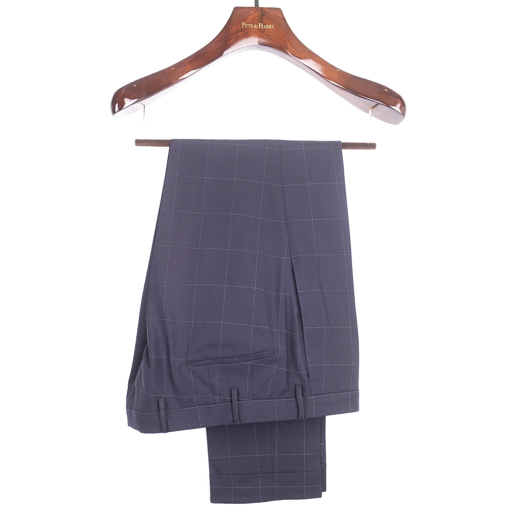Navy Windowpane Suit