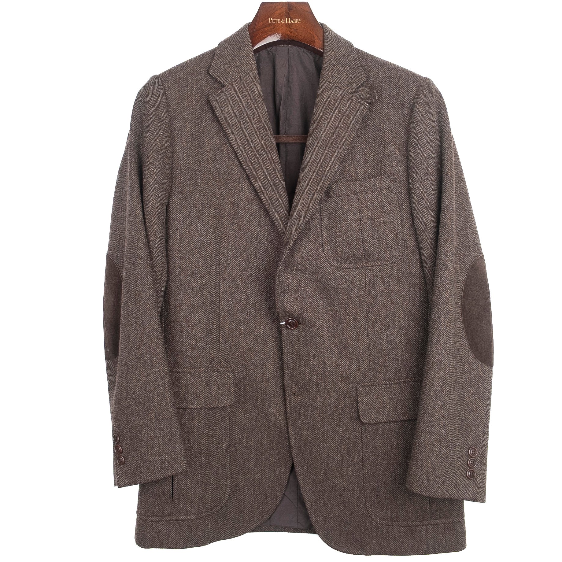 Brown Tweed Herringbone Sport Coat