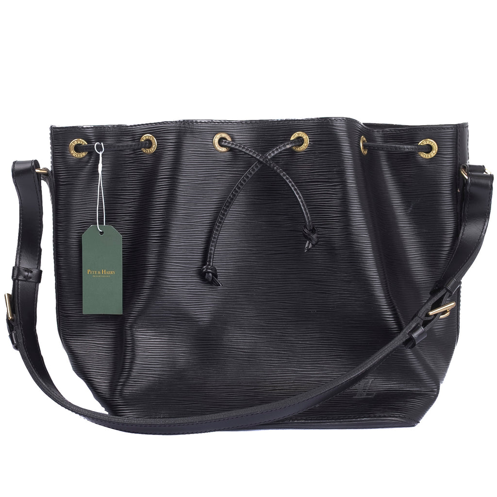 Black Epi Leather Tote Bag