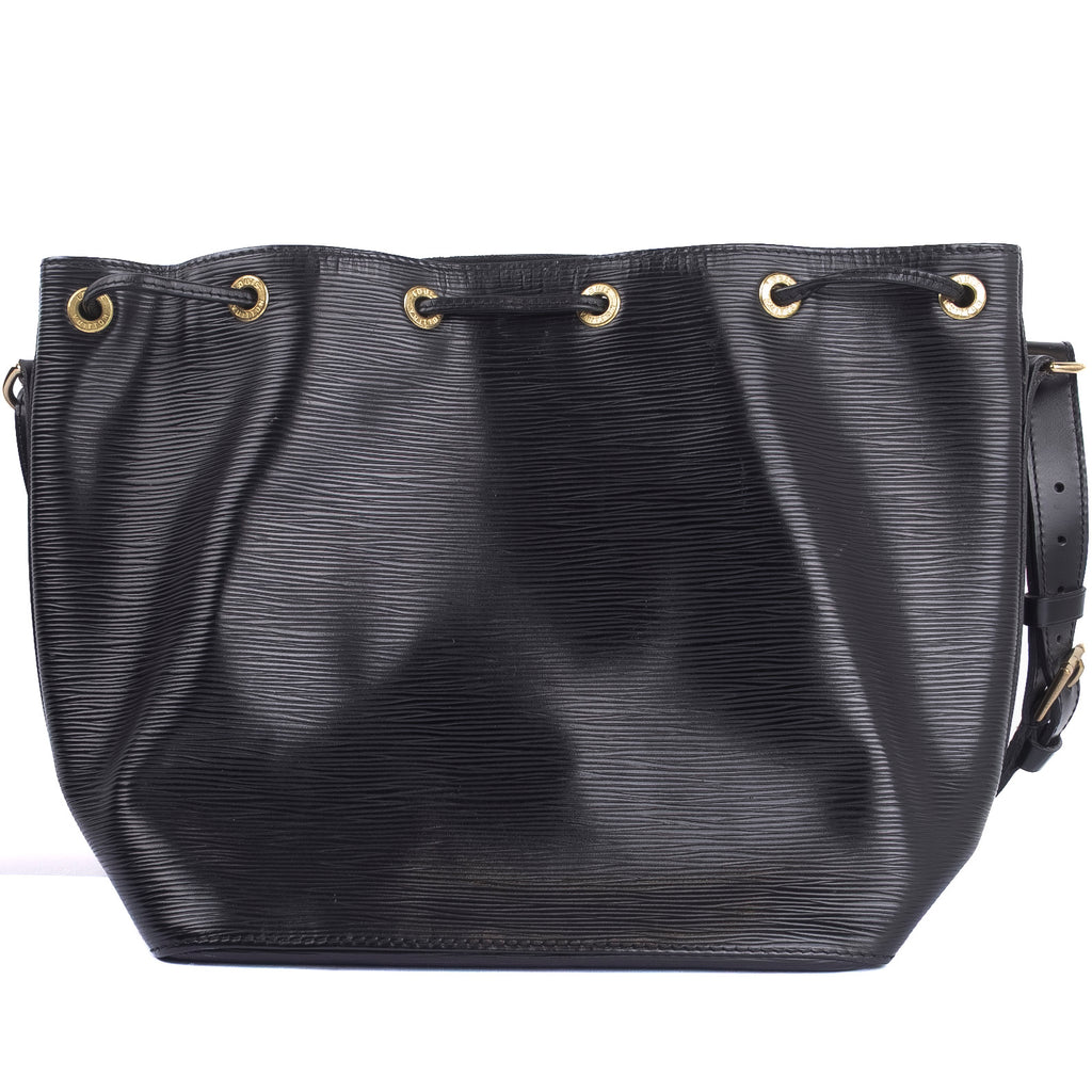 Black Epi Leather Tote Bag