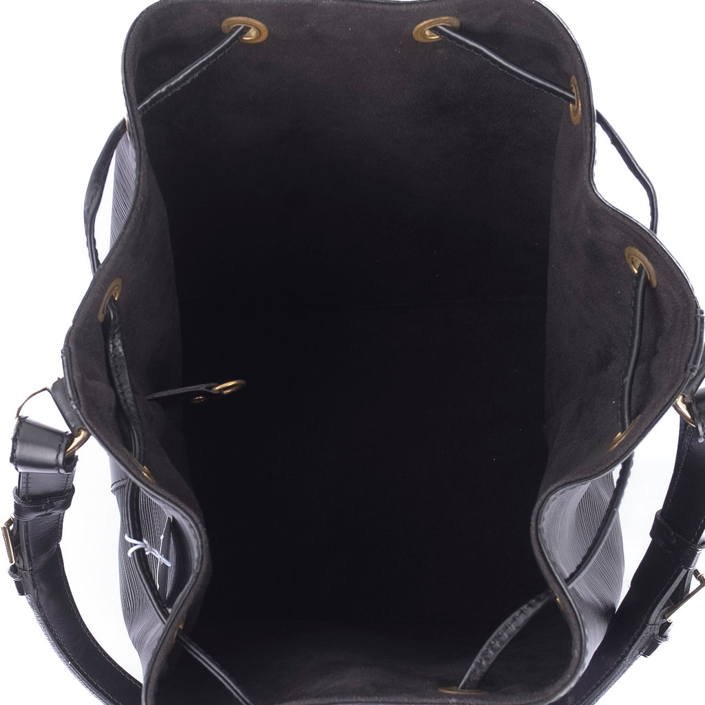 Black Epi Leather Tote Bag