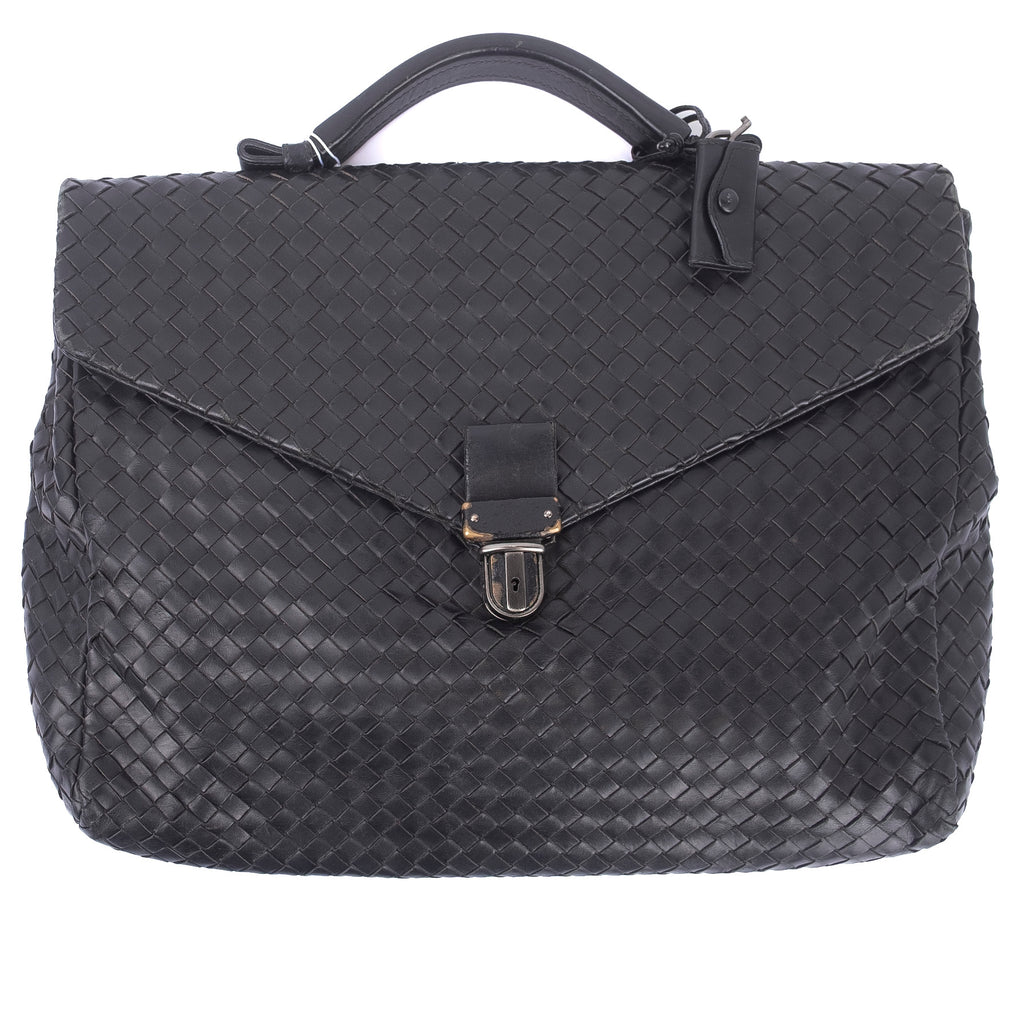 Black Intrecciato Briefcase