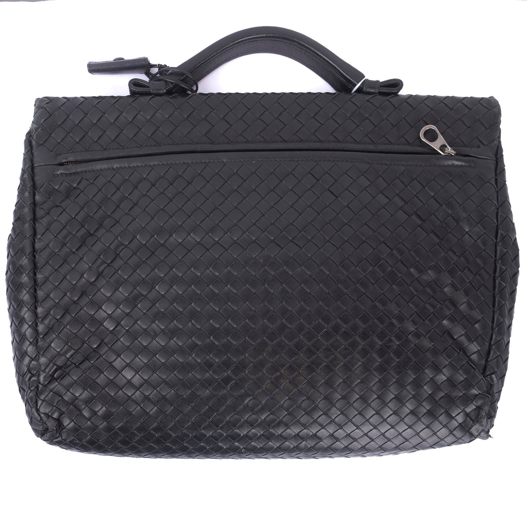 Black Intrecciato Briefcase