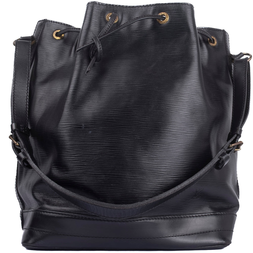 Black Epi Leather Tote Bag