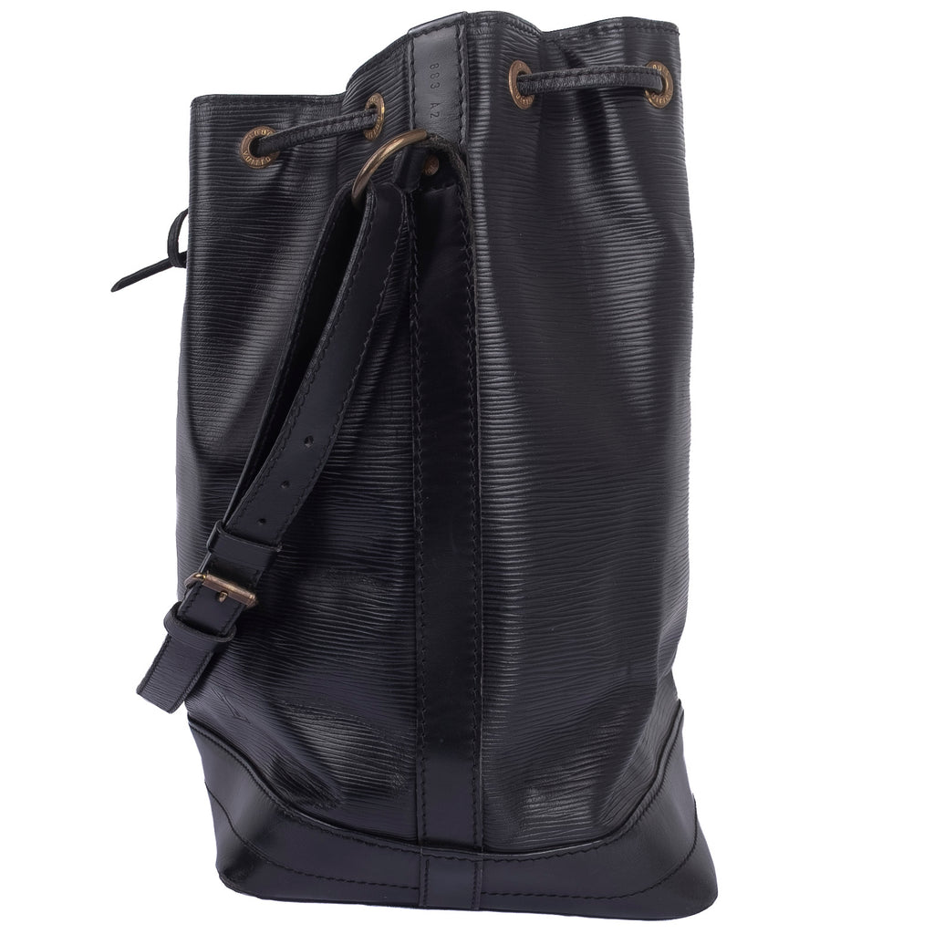 Black Epi Leather Tote Bag
