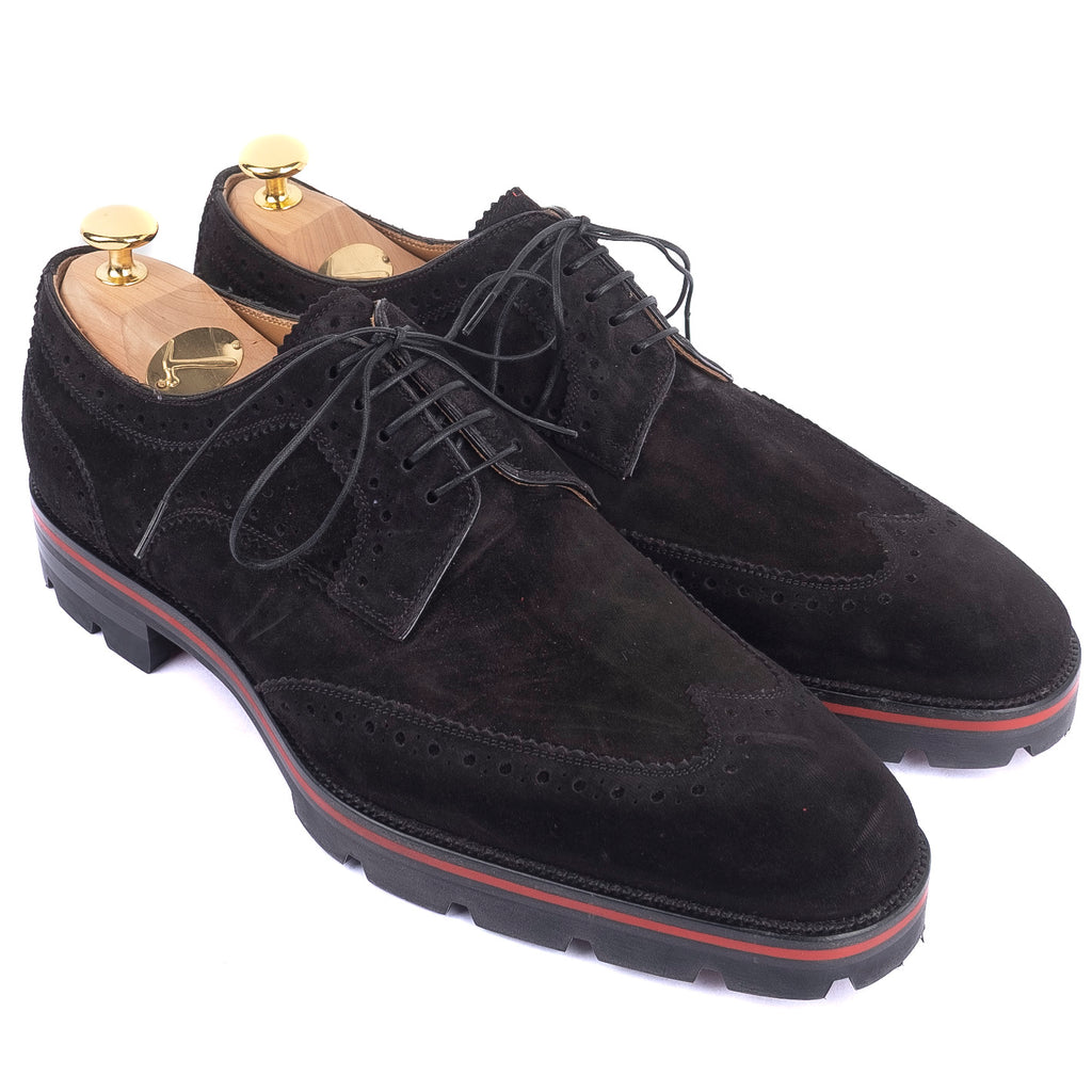 Black Suede Brogue Derbies