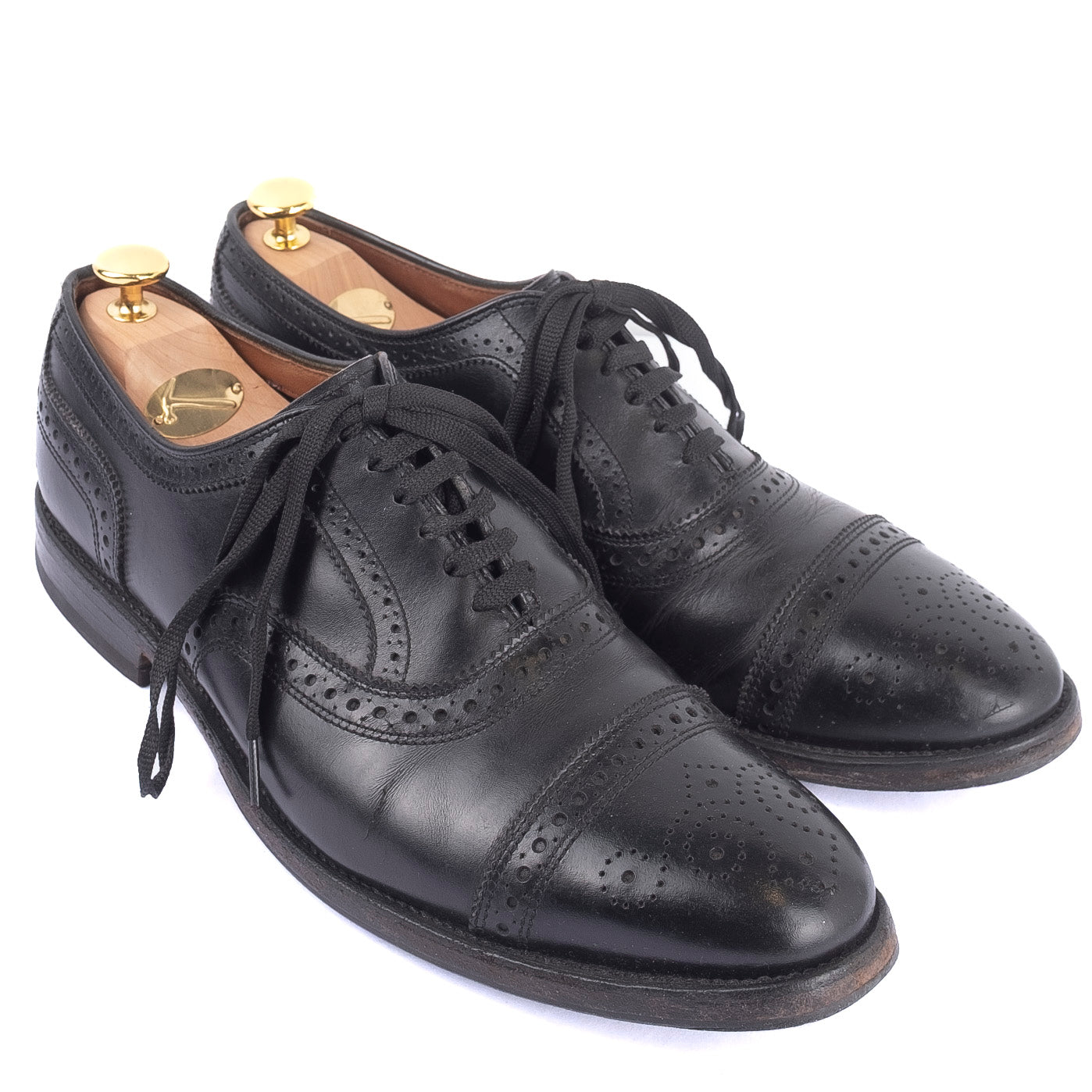 Allen Edmonds Black Brogue Cap Toe Oxfords
