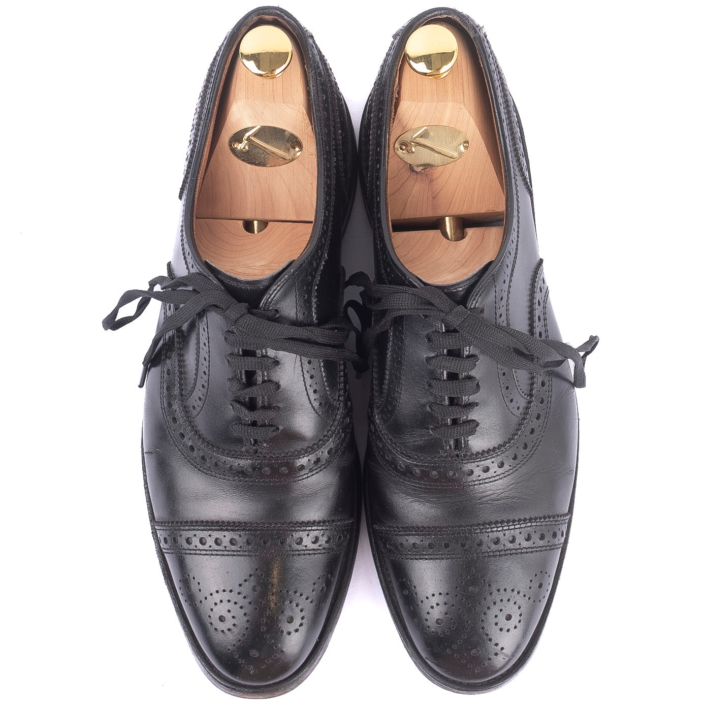 Allen Edmonds Black Brogue Cap Toe Oxfords