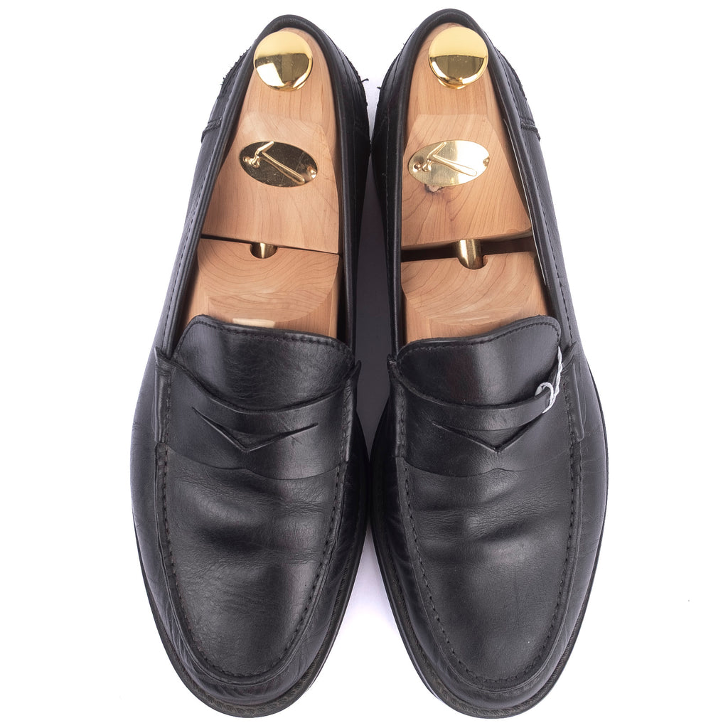 A.Testoni Black Penny Loafers