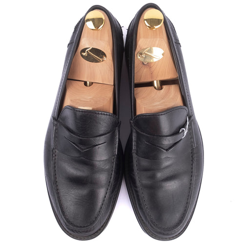 A.Testoni Black Penny Loafers