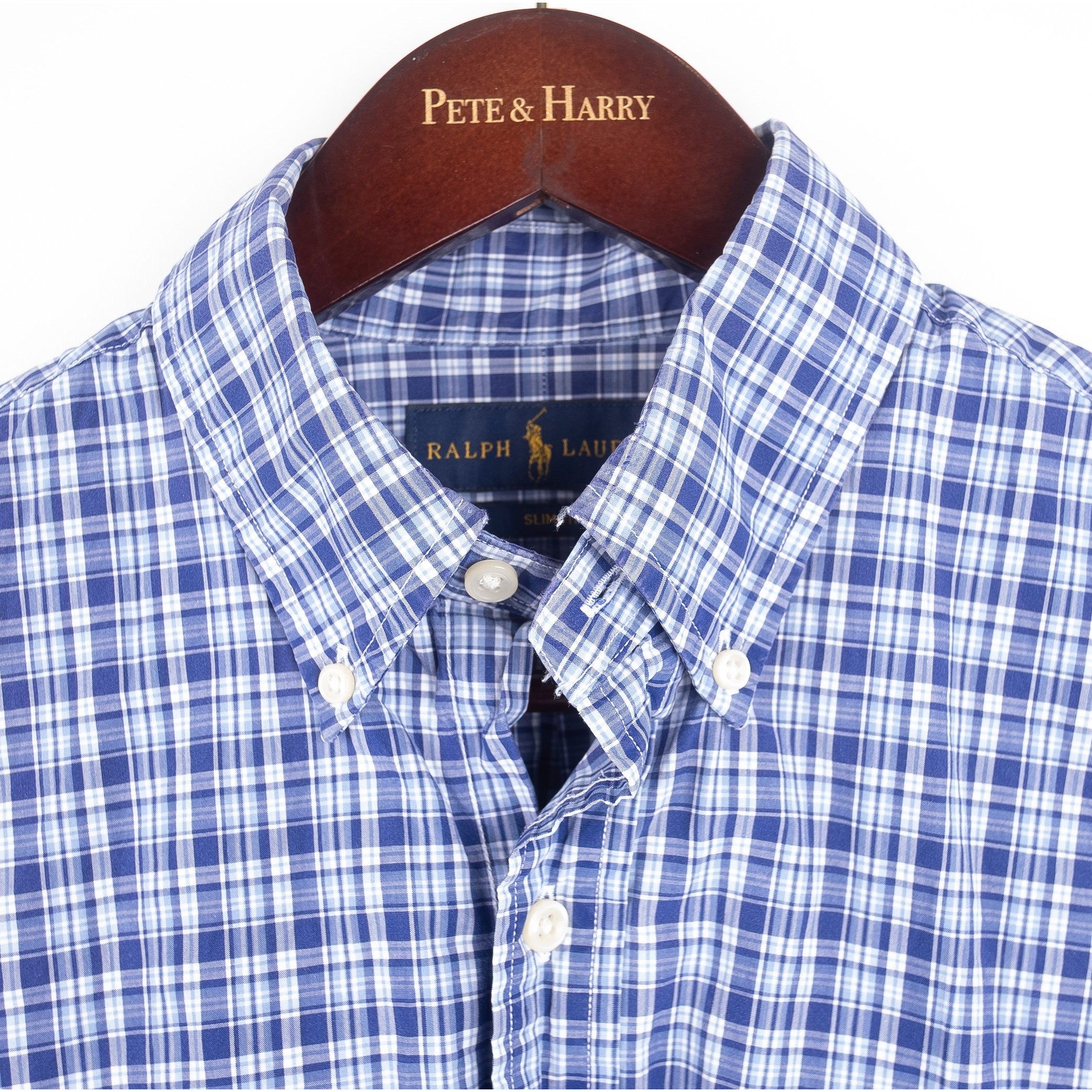 Blue and White Checked Buttondown Shirts