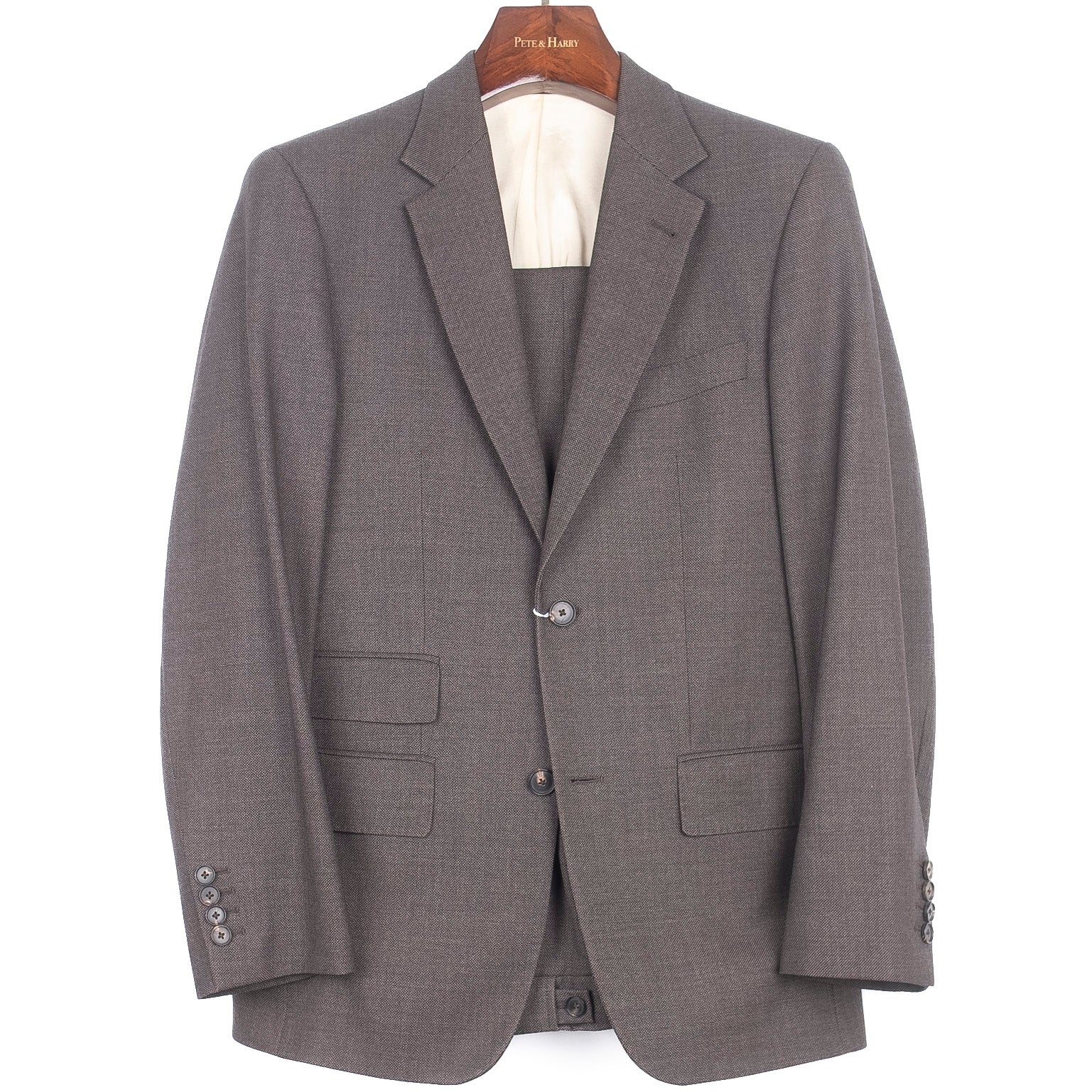 Brown Birdseye Weave Suit
