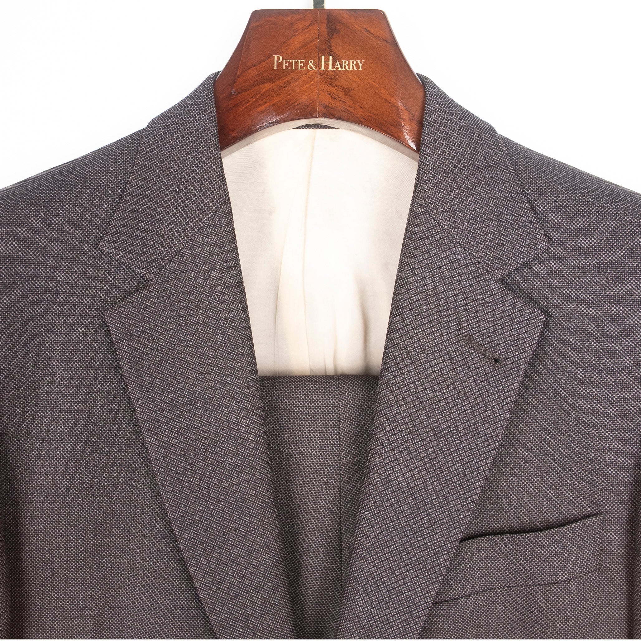 Brown Birdseye Weave Suit