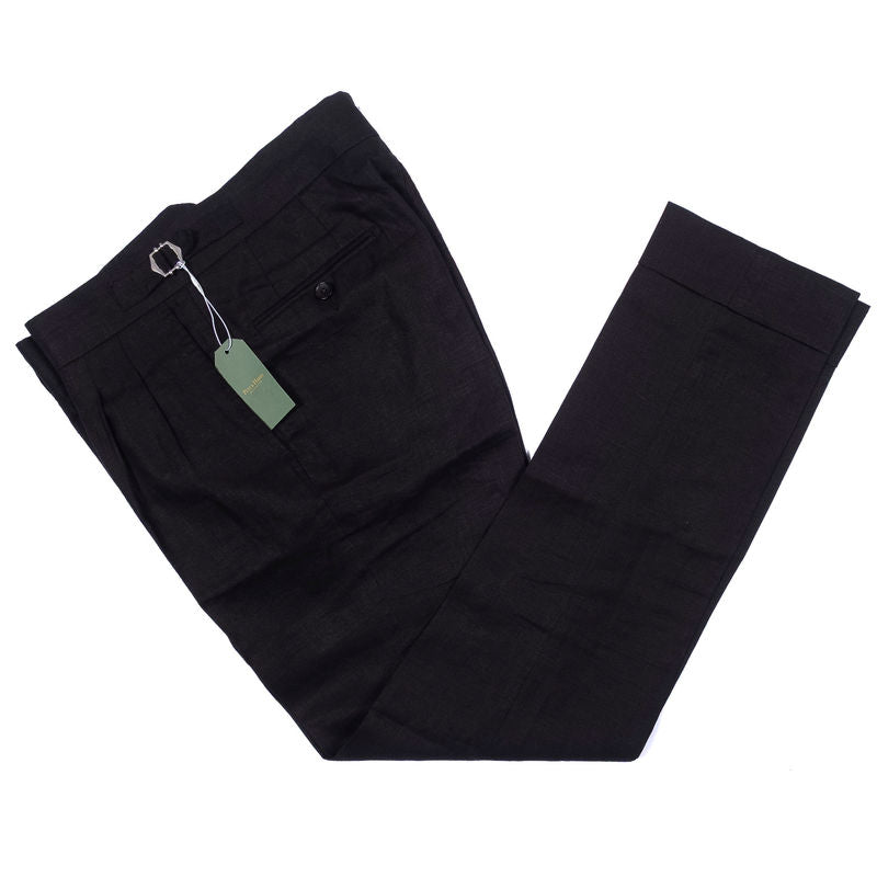 Suit Supply Black Linen Trousers
