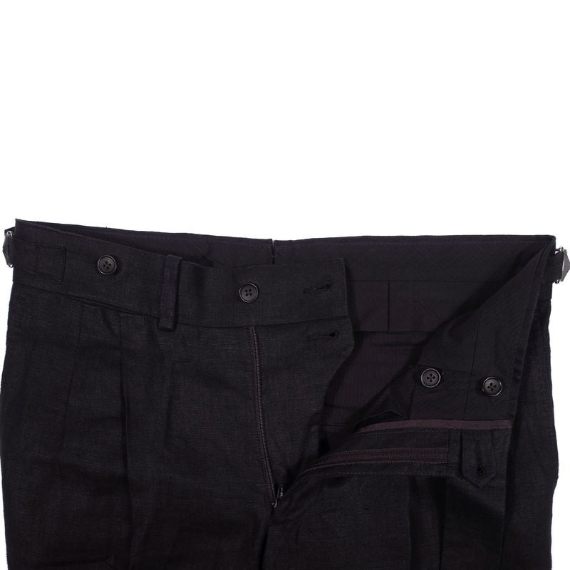 Suit Supply Black Linen Trousers