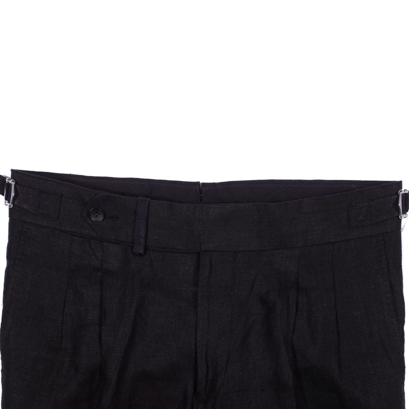Suit Supply Black Linen Trousers