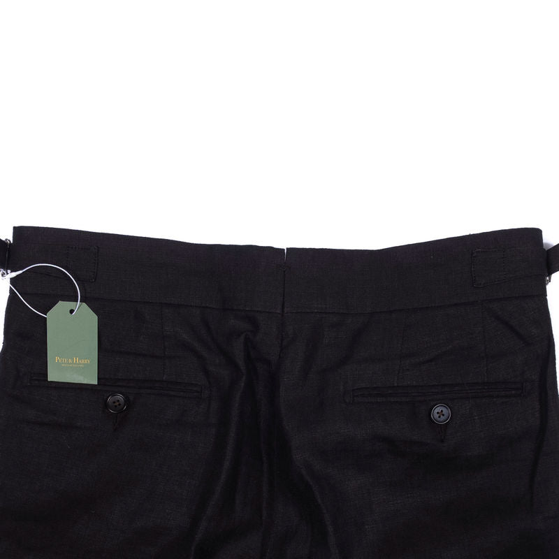Suit Supply Black Linen Trousers