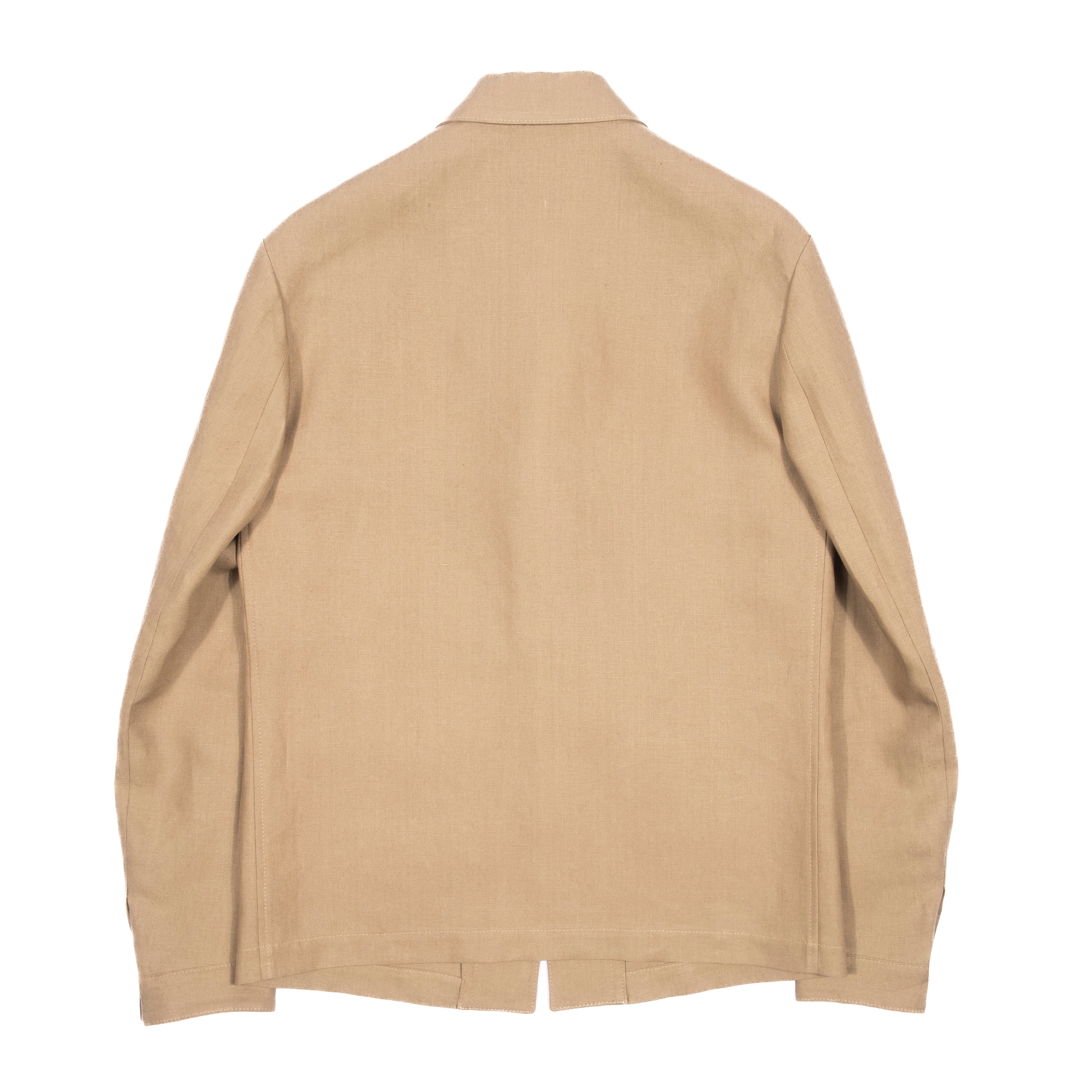 Neapolitan Hand Tailored Sand Linen Utility Jacket