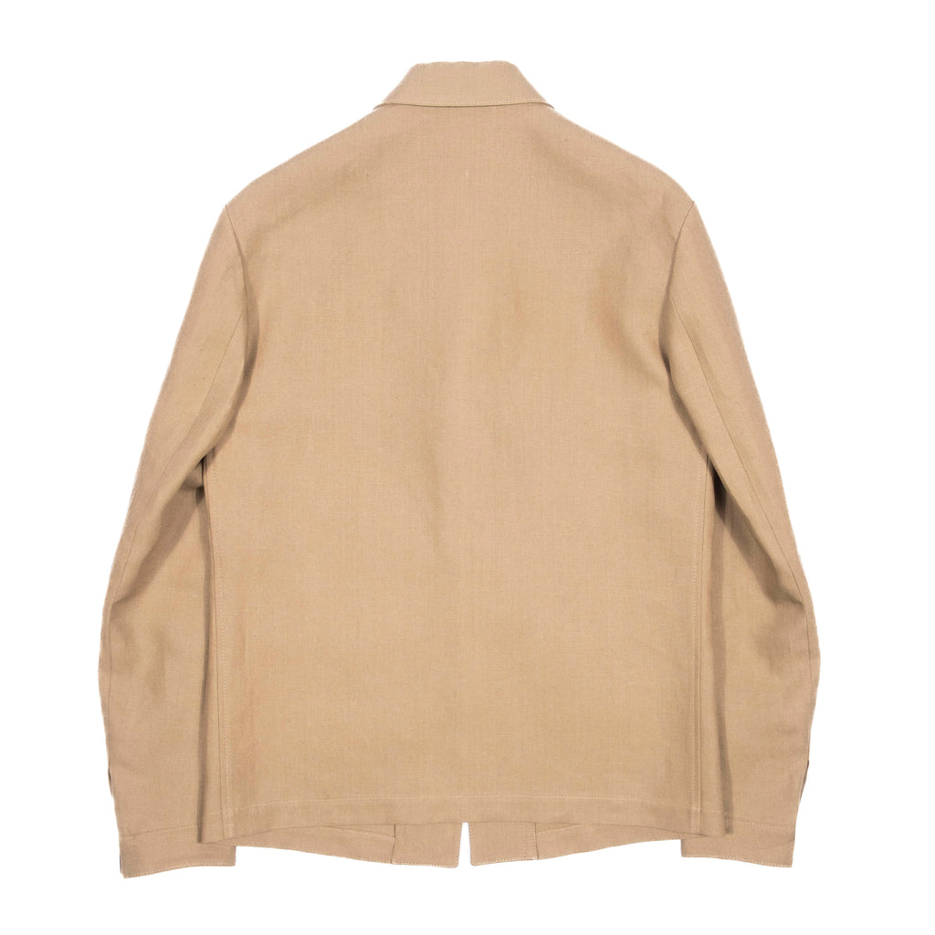 Neapolitan Hand Tailored Sand Linen Utility Jacket