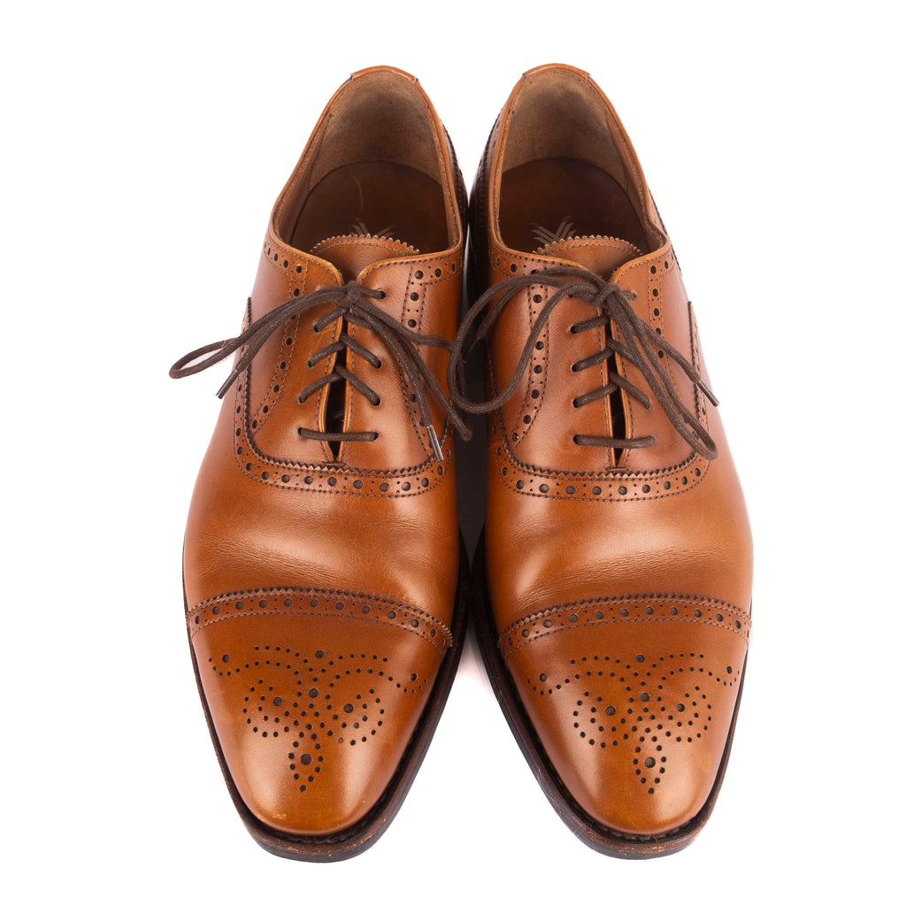 Box Calf Cognac Cap Toe Brogue Oxfords