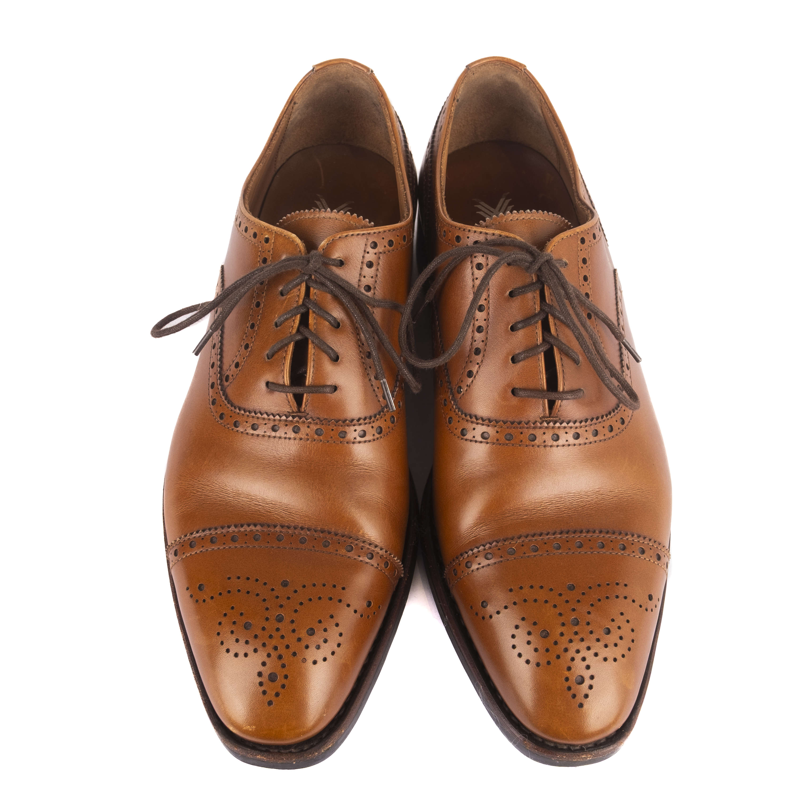 Box Calf Cognac Cap Toe Brogue Oxfords