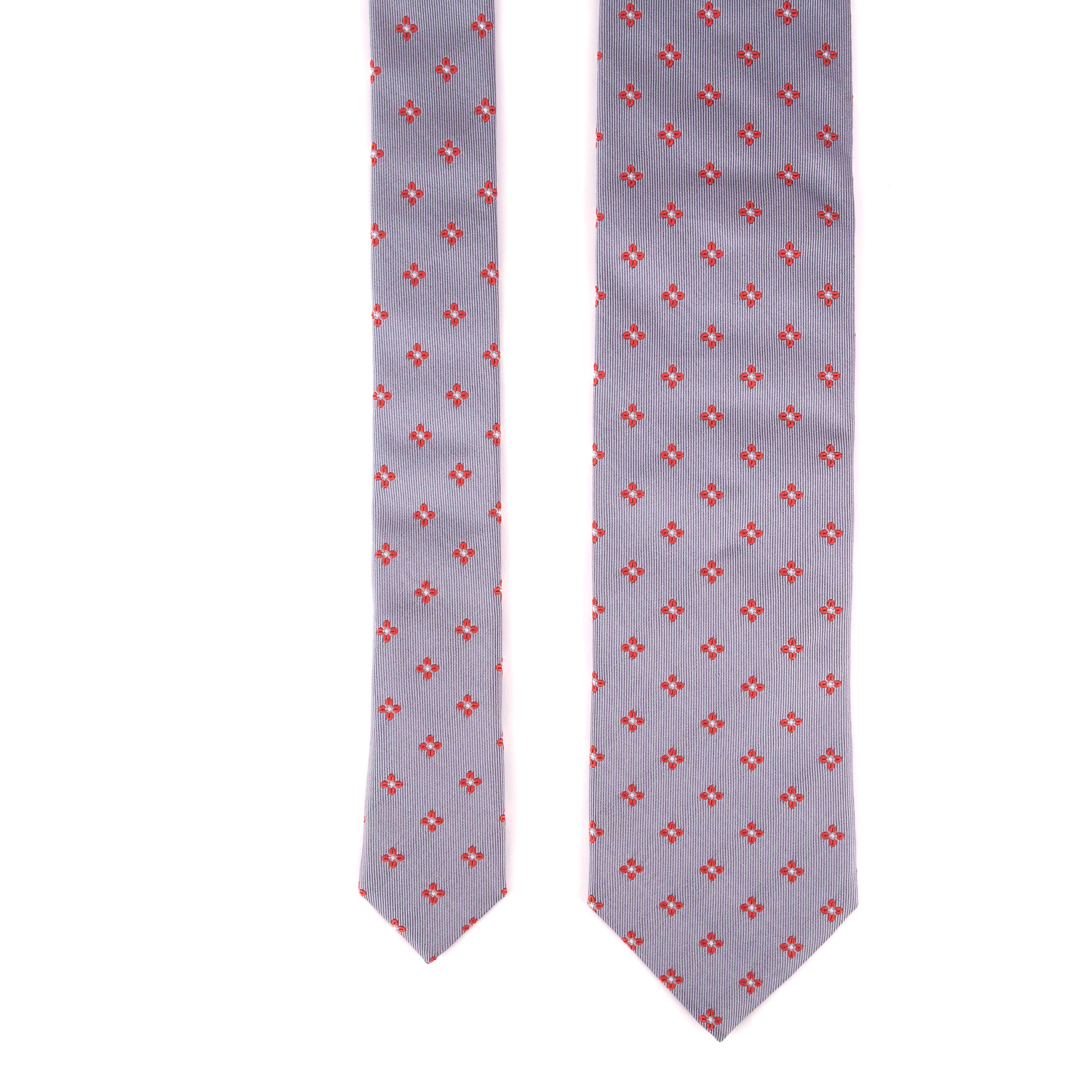 Grey Floral Tie
