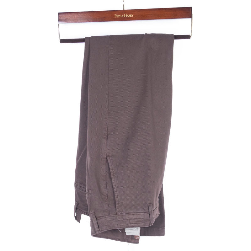 Brown Cotton Structure Chinos