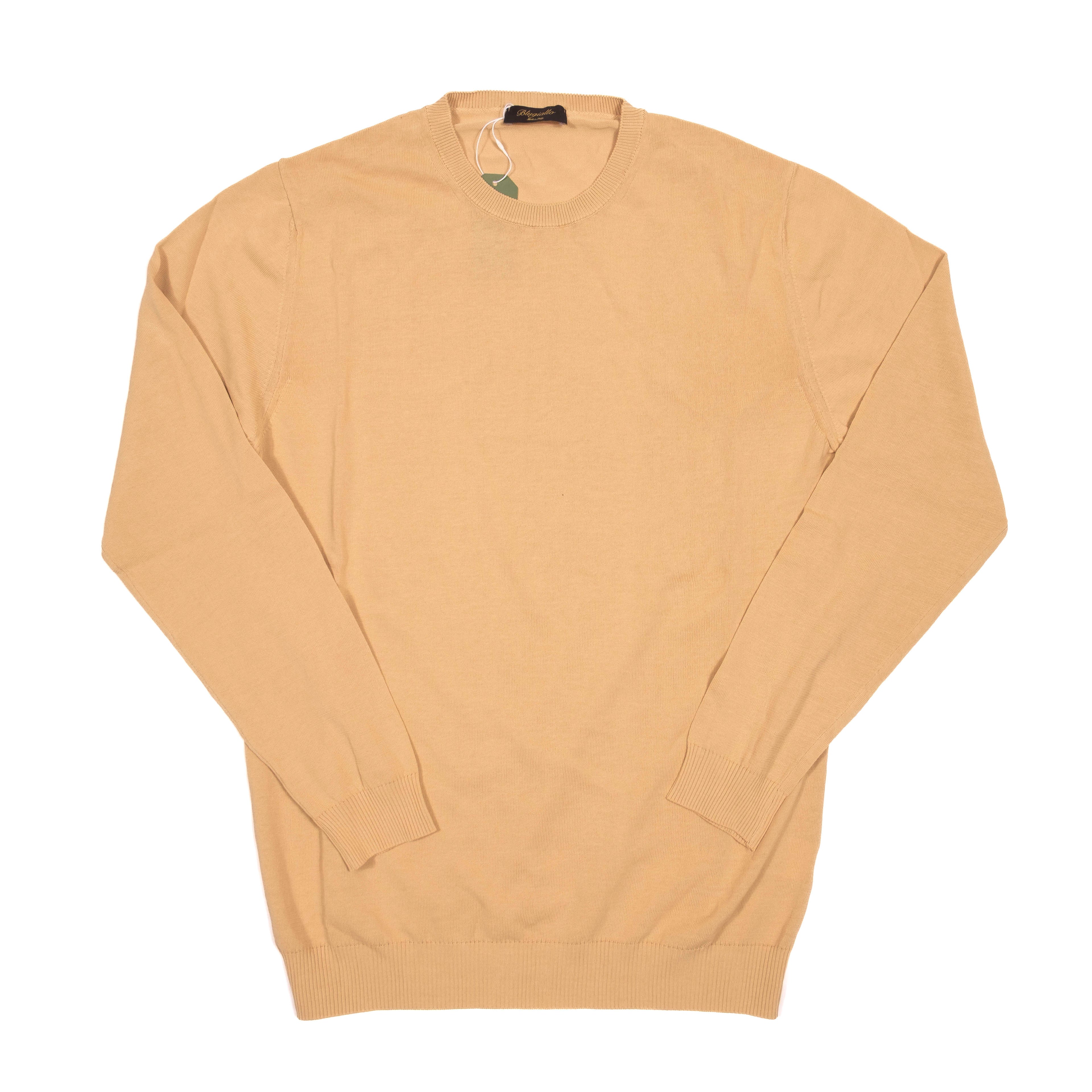 Blugiallo Camel Coloured Knit Cotton Sweater