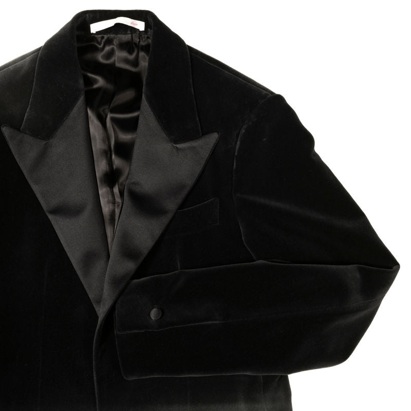 Neapolitan Hand Tailored Black Velvet Tuxedo Dinner Jacket Sz 46