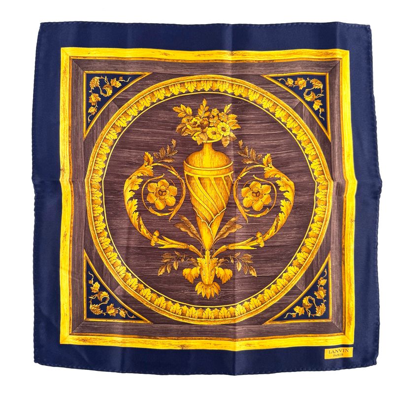 Navy and Yellow Pocket Square