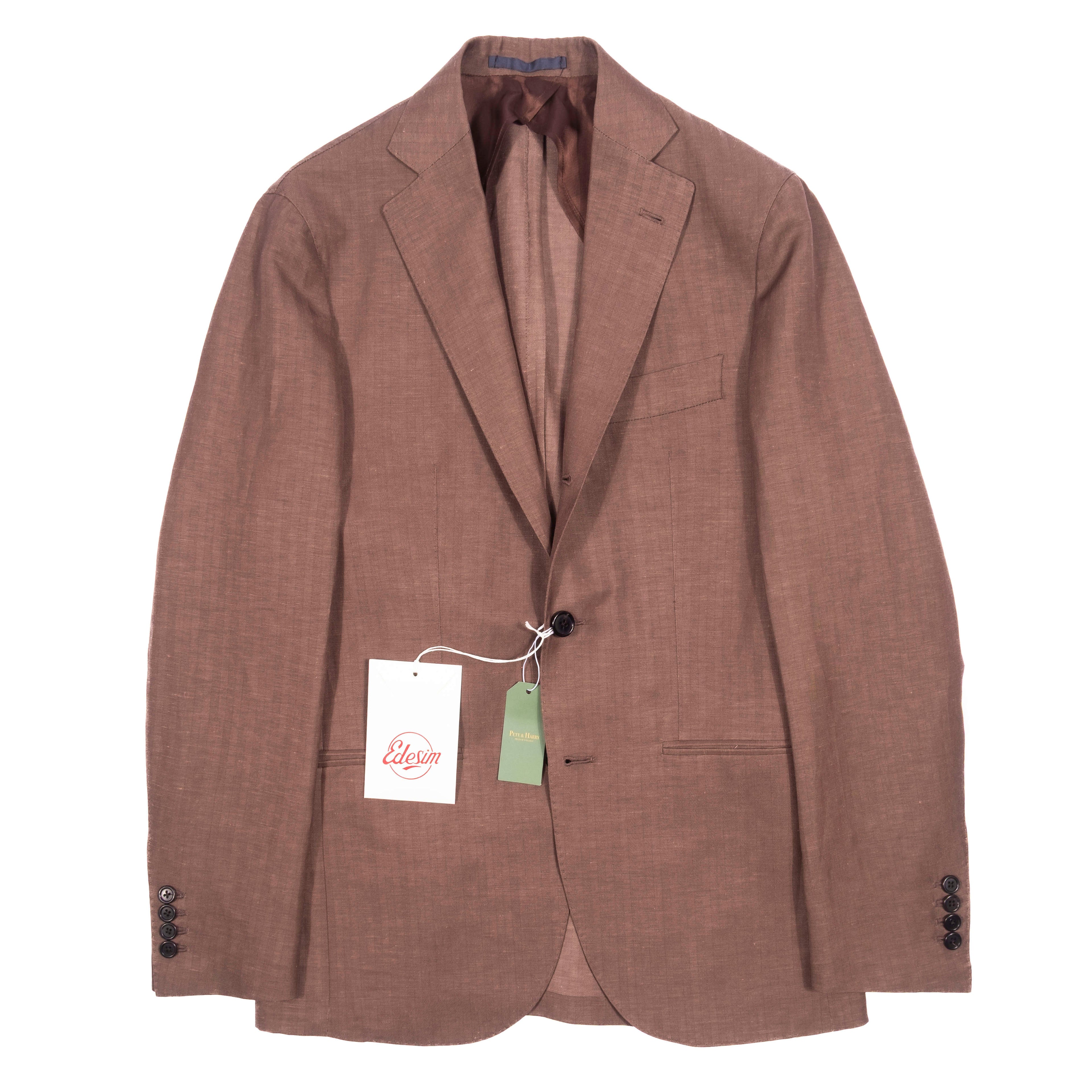 Est Retail Price 12 000 SEK - Eduardo De Simone Brown Herringbone Sport Coat 52
