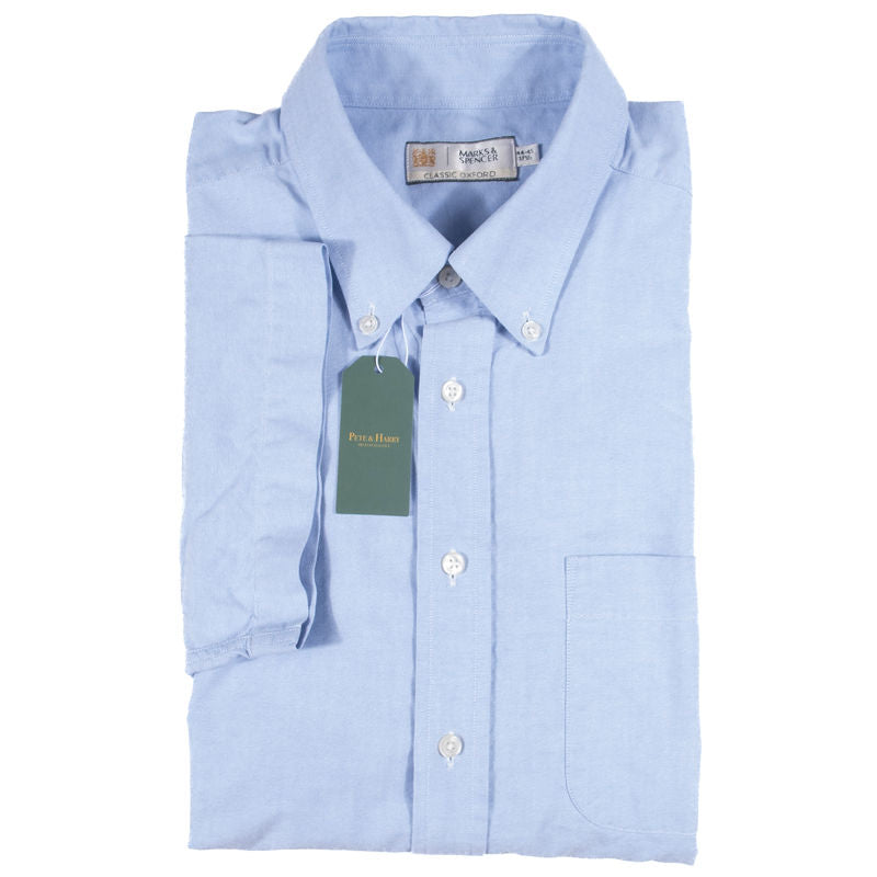 Marks & Spencer Blue Short Sleeve Shirt Sz 44